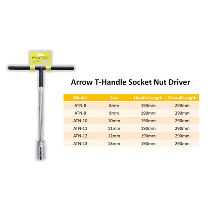 ARROW T-HANDLE SOCKET NUT DRIVER